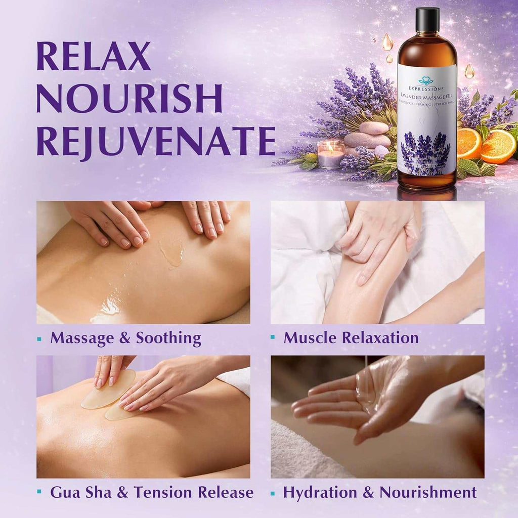 Smoothing body massage oil bottle with soft natural background